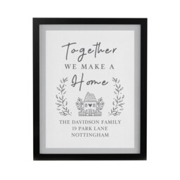 Personalised Home Black Poster Frame Black One Size