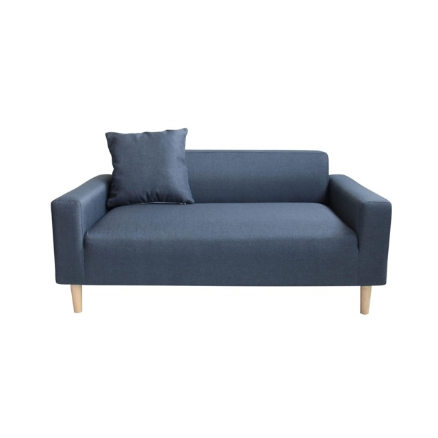 Compact 2-Seater Scandi Loveseat with Wooden Legs - Dark Grey Grey Dark Grey Two Seater 1