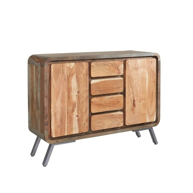 Aaron Metal and Wood Sideboard Brown