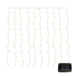 Gardenwize 192 LED Solar Curtain Fence Lights Warm White Outdoor
