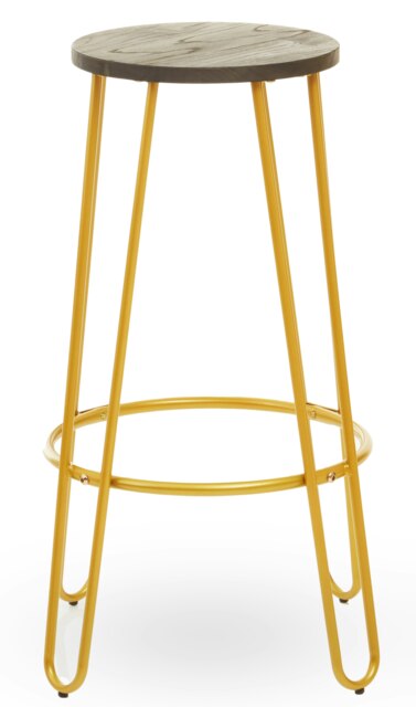 Orsina Gold Finish Metal Bar Stool, Hairpin Stool for Kitchen Counter, Versatile Breakfast Stool for Home