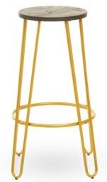 Orsina Gold Finish Metal Bar Stool, Hairpin Stool for Kitchen Counter, Versatile Breakfast Stool for Home