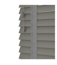 180cm Smooth Grey Faux Wood Venetian Blinds with Tapes (120cm Drop) Grey Grey