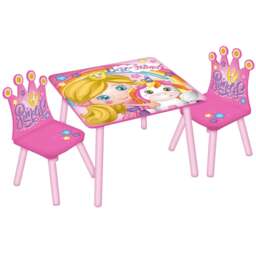 Kids Wooden Table And 2 Chairs Themed Set Pink Princess 3