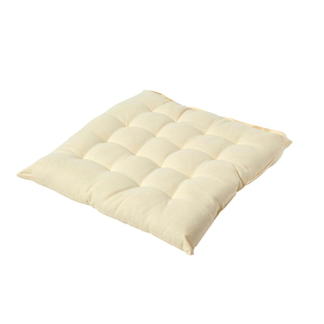 Homescapes Seat Pad Luxury Cotton Indoor Outdoor Garden Dining Cushion Cream 40 x 40 cm 1