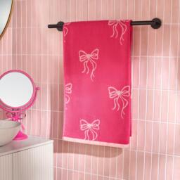 OHS Bows 100% Premium Cotton Bath Towel Hotel Quality Soft Absorbent Pink Bath towel