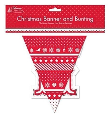 MERRY CHRISTMAS BANNER AND BUNTING SET FOR XMAS PARTIES AND DECORATION