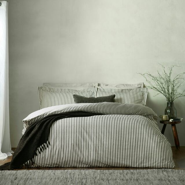 Yard Hebden Mélange Stripe Cotton Super King Duvet Cover Set Multi Super King