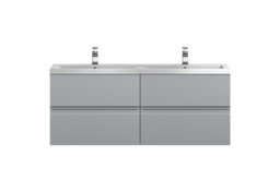 Balterley Mavesyn Contemporary 4 Drawer Wall Hung Vanity Unit with Basin, Satin Grey, 1200mm