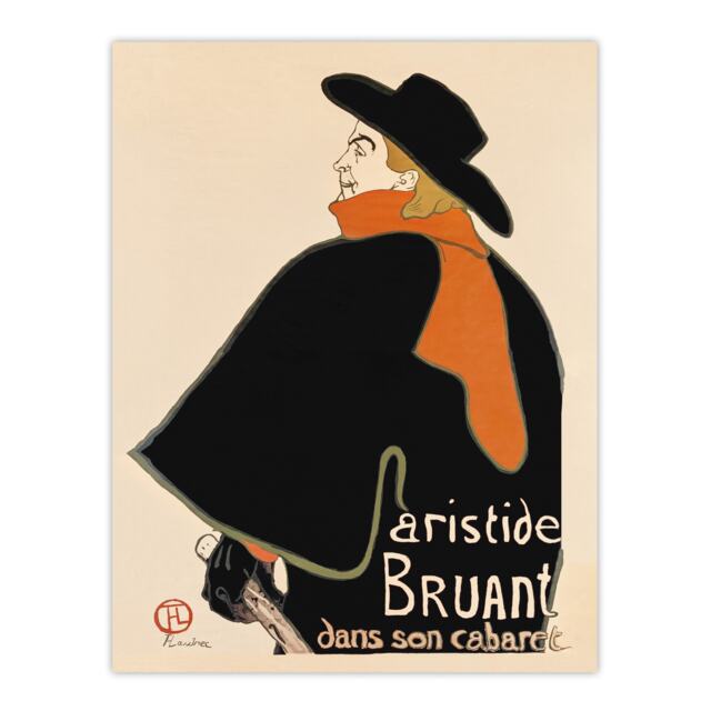"Aristide Bruant in his Cabaret Vintage Wall Art Print Lautrec 18x24"""