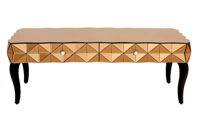 Interiors by PremierDistinctive Design Copper Coffee Table, Contemporary Stylish Coffee Table, Functional Decorative Coffee Table Gold