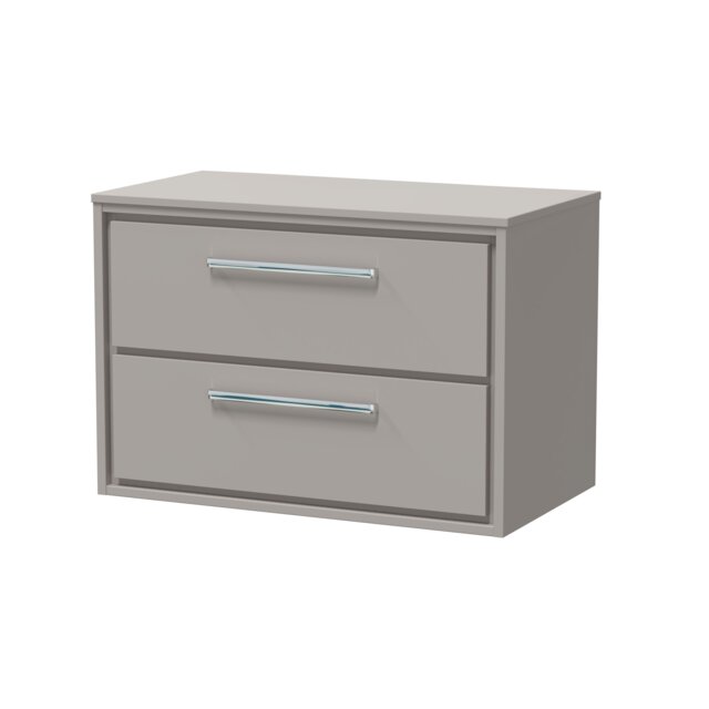 Balterley Framed Design Wall Hung 2 Drawer Vanity with Worktop Grey Pebble Grey 539 x 805 x 460mm