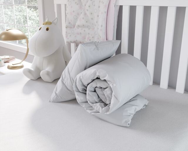 Anti Allergy 4.5 Tog Summer Soft Touch Microfibre Cot Bed Duvet + Pillow Set White