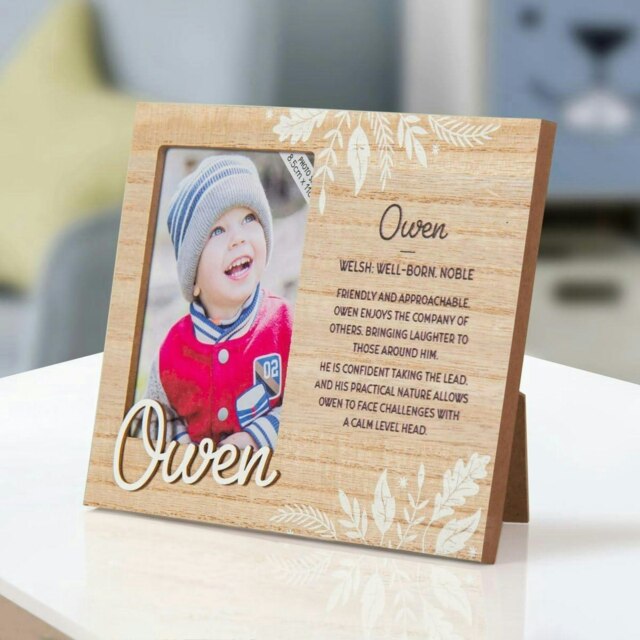 History & Heraldry Pre-Personalised Kids Wooden Picture Frame - Owen