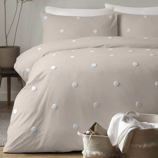 Appletree Dot Garden Duvet Cover Set Linen with White Dots