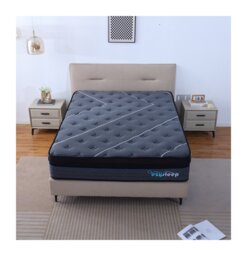 Ezysleep 30cm Saphire Graphite Spring and Foam Hybrid Mattress Blue Double