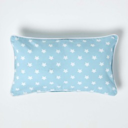 Homescapes Cotton Blue Stars Rectangular Cushion Cover - 30 x 50 cm Blue Blue 30 x 50 cm