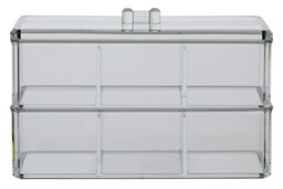 Interiors by Premier Six Compartment Plastic Cosmetics Organiser, Makeup Drawer Organiser, Cosmetic Storage Box, Makeup Tray Clear