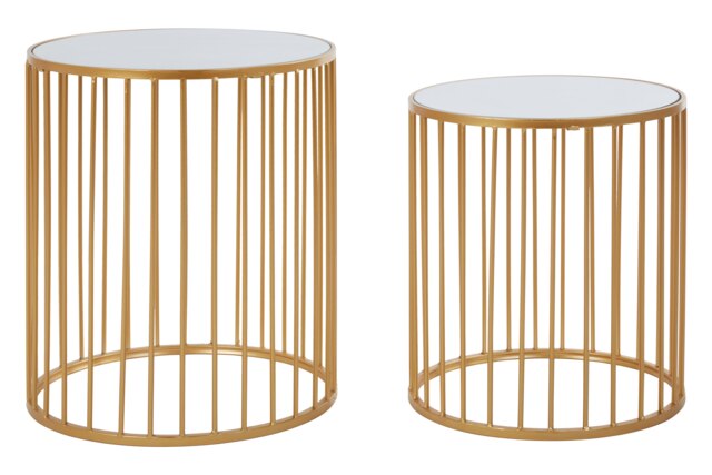 Avantis Nest Of 2 Round Side Tables Gold