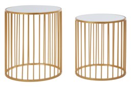 Avantis Nest Of 2 Round Side Tables Gold
