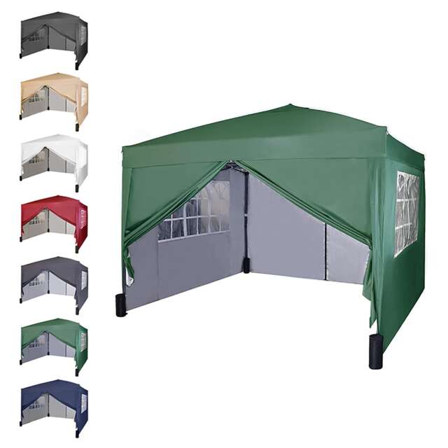 MCC Direct Gazebo 3x3 Pop up with Sides Green Green Green