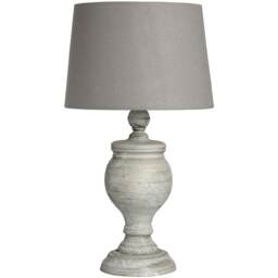 Hill Interiors Uthina Table Lamp (UK Plug) - White, Grey - H32 x W30 x D30cm