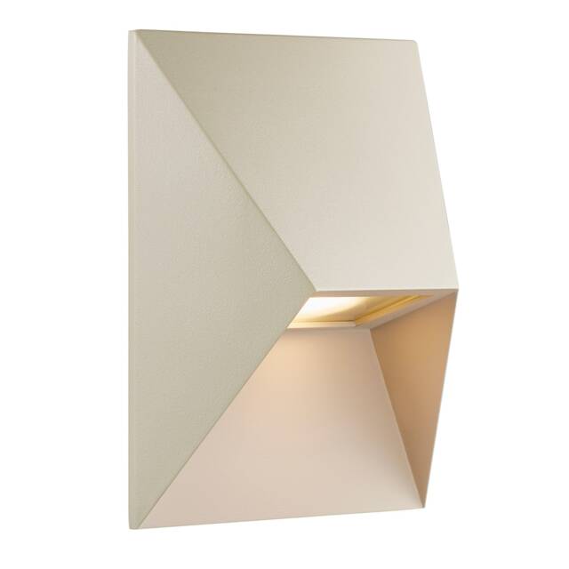 Nordlux Pontio Outdoor Wall Light Sand Aluminium Solar GU10 Sensor Weatherproof - Mains Powered, IP54 Cream Sand