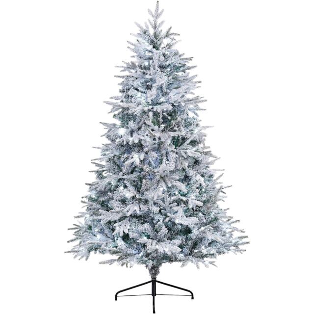 5ft Pre-Lit Snow Flocked Artificial Christmas Tree with LED Lights