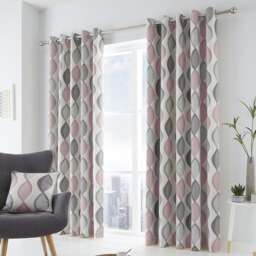Fusion Lennox Eyelet Curtains Blush