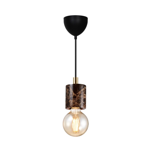 Nordlux Siv Indoor Pendant Light Brown Marble E27 Retro - Mains Powered, IP20 Brown