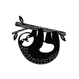 Decortie Slothy Metal Wall Art 50x45cm Black