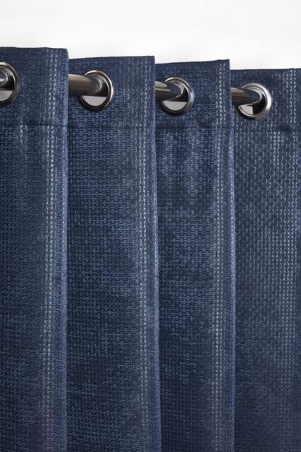 Metro Thermal Blackout Eyelet Curtains 116cm x 183cm Navy Blue Blue