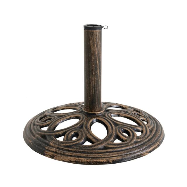 Charles Bentley 12kg Cast Iron Round Patio Umbrella Parasol Base Stand - Bronze