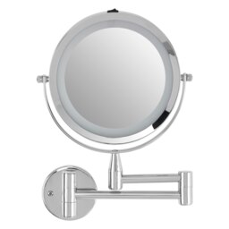 Orsina Wall Mounted LED Mirror, Durable 29x18cm Chrome Bathroom Mirror, Swivel Design