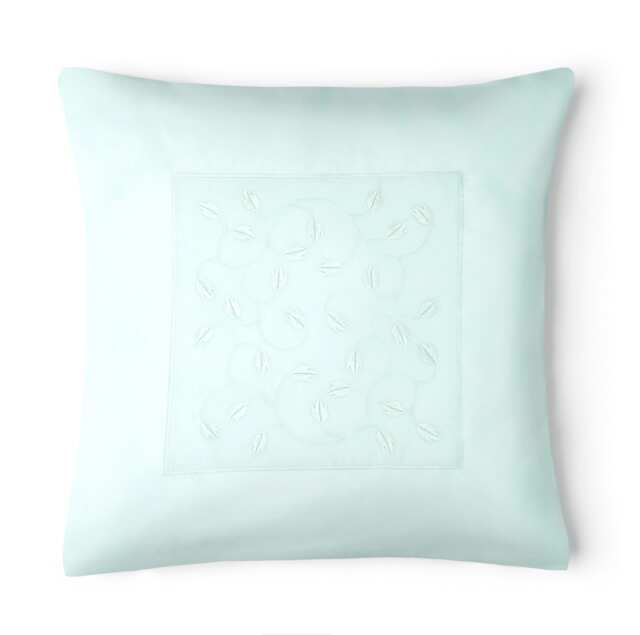 Soft Pastel Leaf Detail Cushion - 43cm x 43cm Green Emma