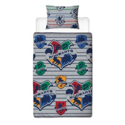Harry Potter Brave Duvet Cover Set - Grey/Multicoloured - Double Grey Double