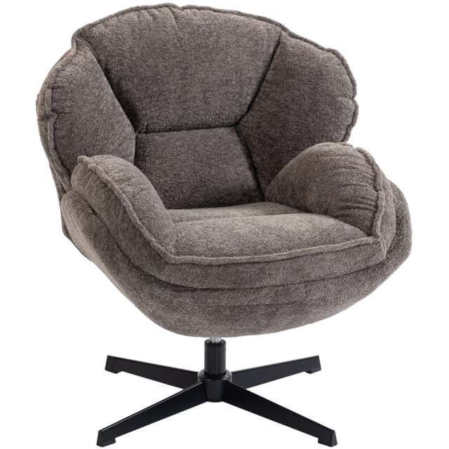 HOMCOM Accent Chair with 360° Swivel for Living Room