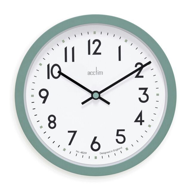 Acctim Elstow Small Kitchen Wall Clock Quartz Retro Style 20cm Green Meadow One Size