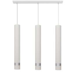 Tuba Straight Bar Pendant Ceiling Light White, Chrome 60cm