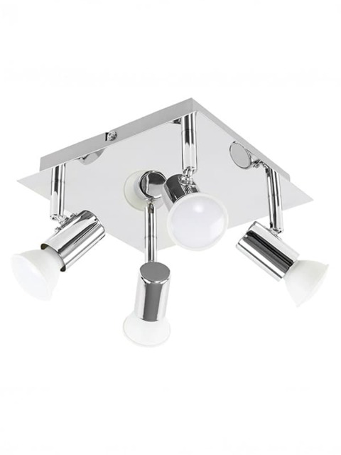 ValueLights 4 Way Chrome Spotlight and Warm White Bulbs