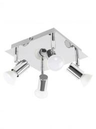 ValueLights 4 Way Chrome Spotlight and Warm White Bulbs