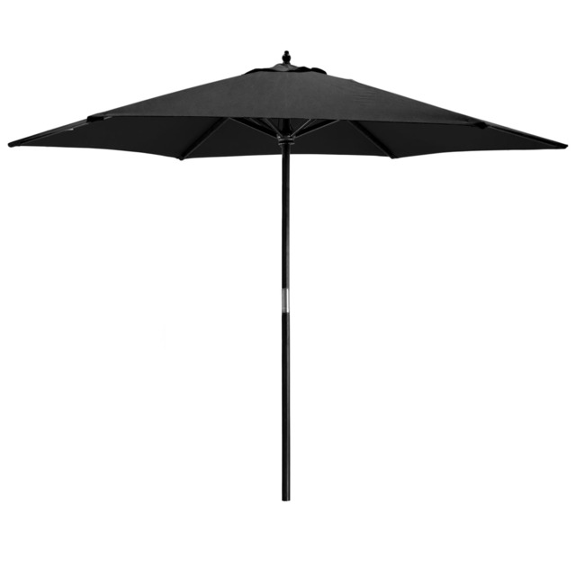 Harbour Housewares Wooden Garden Parasol - 2.7m - Black Black Black