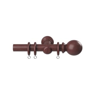 28mm Woodland Dark Oak Curtain Pole Set 320cm Brown Brown