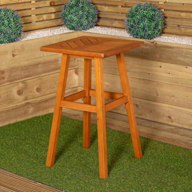 73 x 45cm Outdoor Kapalua Wooden Slatted Garden Side Table Brown Brown