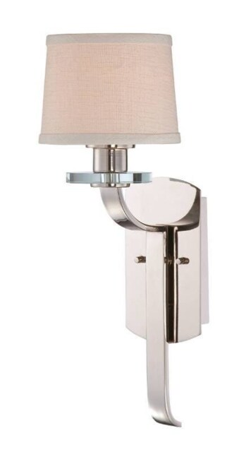 Sutton Place 1 Light Indoor Candle Wall Light Imperial Silver with Shade, E27