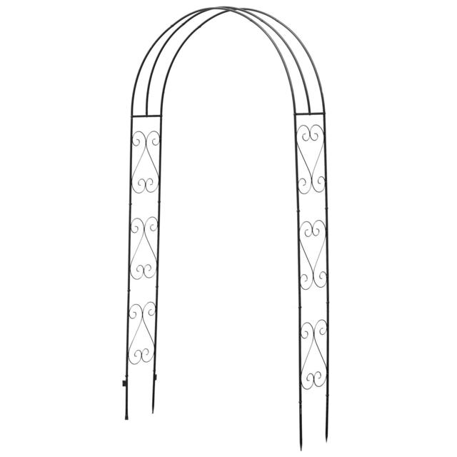 Gr8 Garden Metal Decorative Curly Garden Arch Heavy Duty Rose Climbing Plants Archway Path