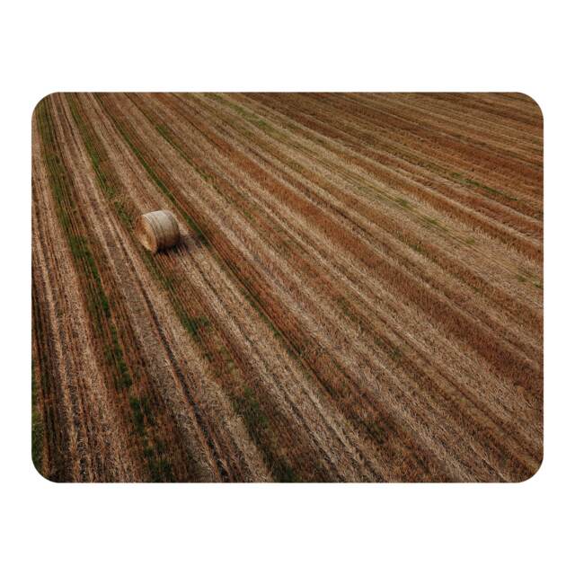 Aerial view of hay bale fields Designer Blanket Multi