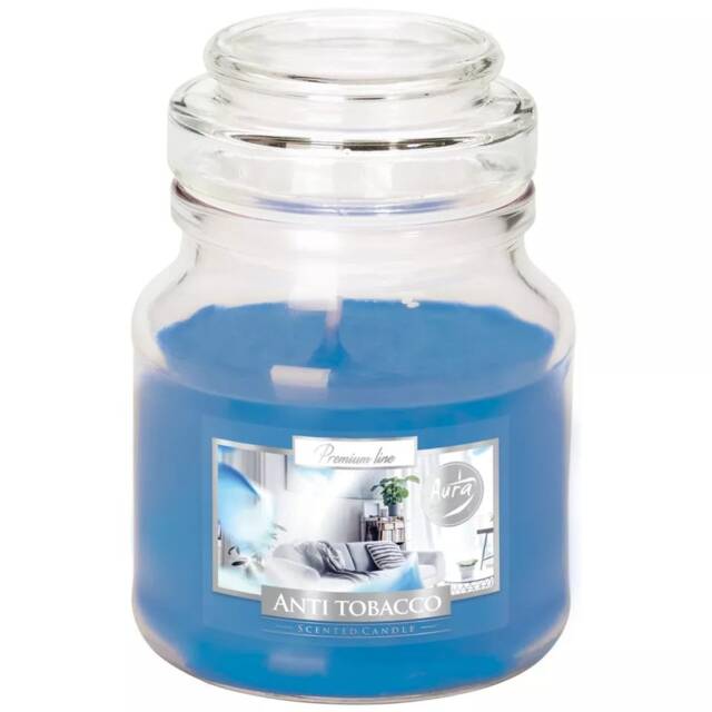 Glass Jar Scented Candle with Lid Orange Anti Tabbaco 1