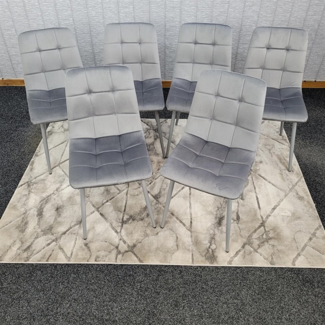 Kitchen Dining Chairs Set Of 6 Grey Tufted Chairs Velvet Chairs Kosy Koala