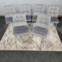 Kitchen Dining Chairs Set Of 6 Grey Tufted Chairs Velvet Chairs Kosy Koala